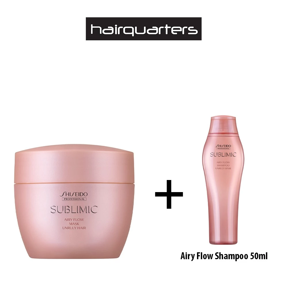 Shiseido Airy Flow Anti-Frizz Mask 200g + Free 50ml Airy Flow Shampoo