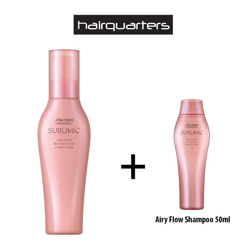 SHISEIDO Airy Flow Leave In Anti Frizz Refining Fluid 125ML + Free 50ml Airy Flow Shampoo
